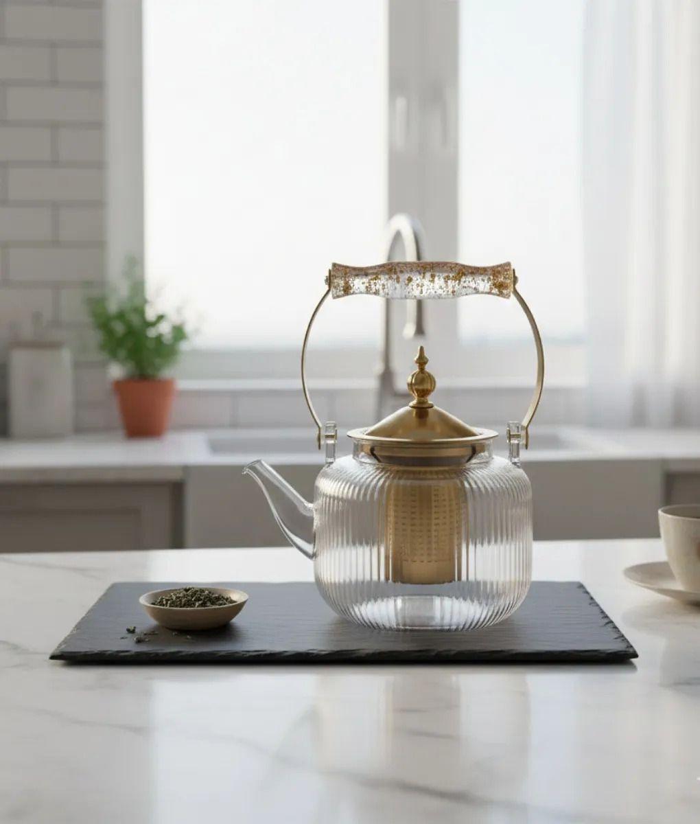 Tetera Elegante Diseño Estriado Funcional Infusión Jhn-8