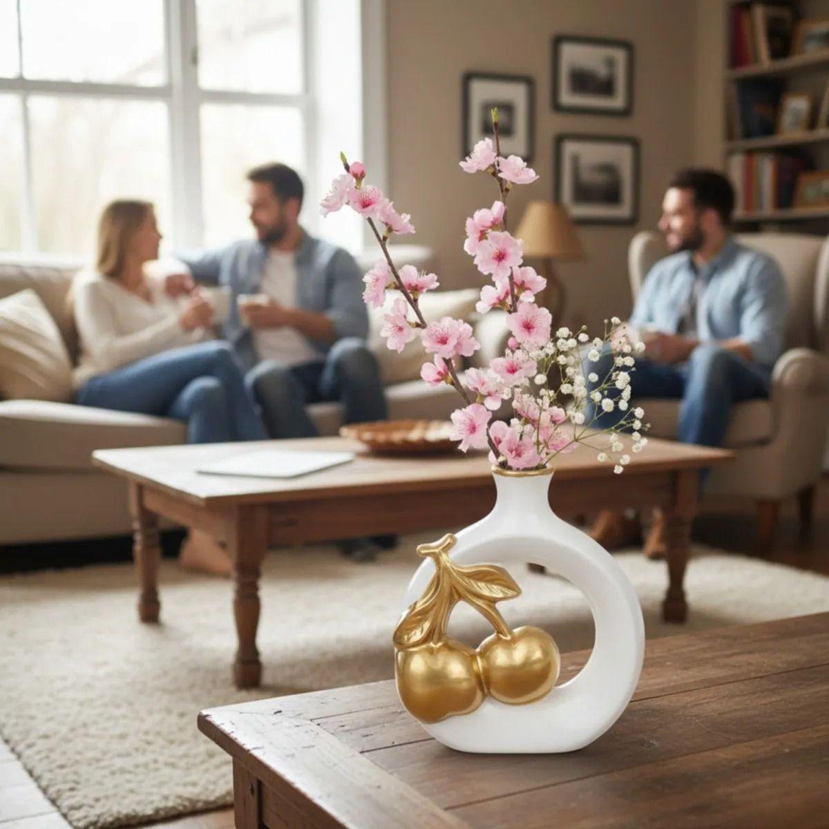 Florero Decorativo Jarrón Adorno Diseño Motivo Orgánico Jhn-2