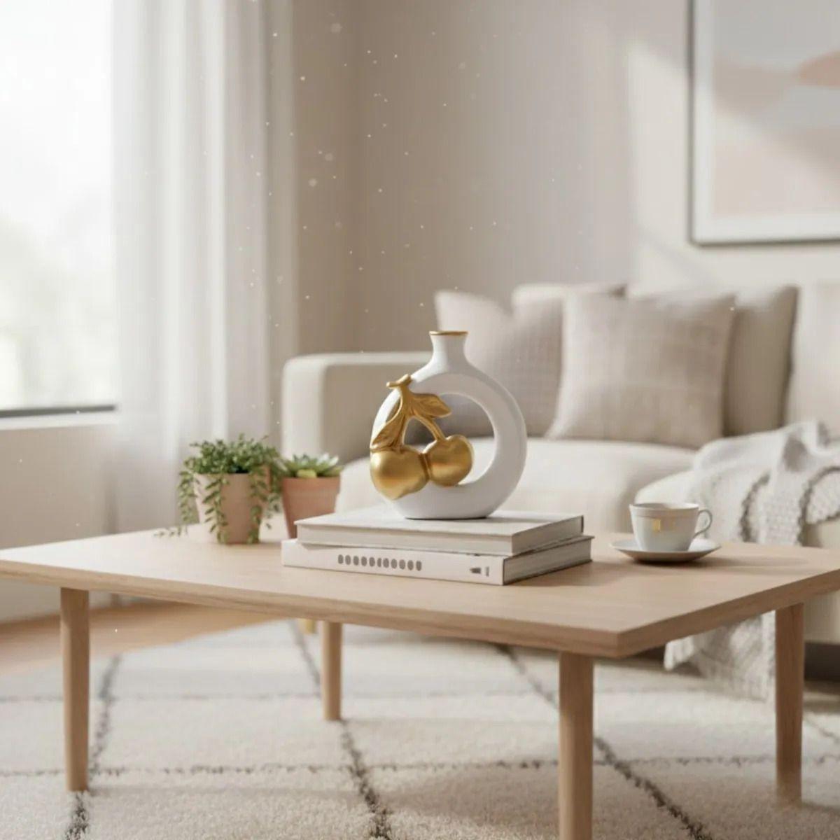 Florero Decorativo Jarrón Adorno Diseño Motivo Orgánico Jhn-8