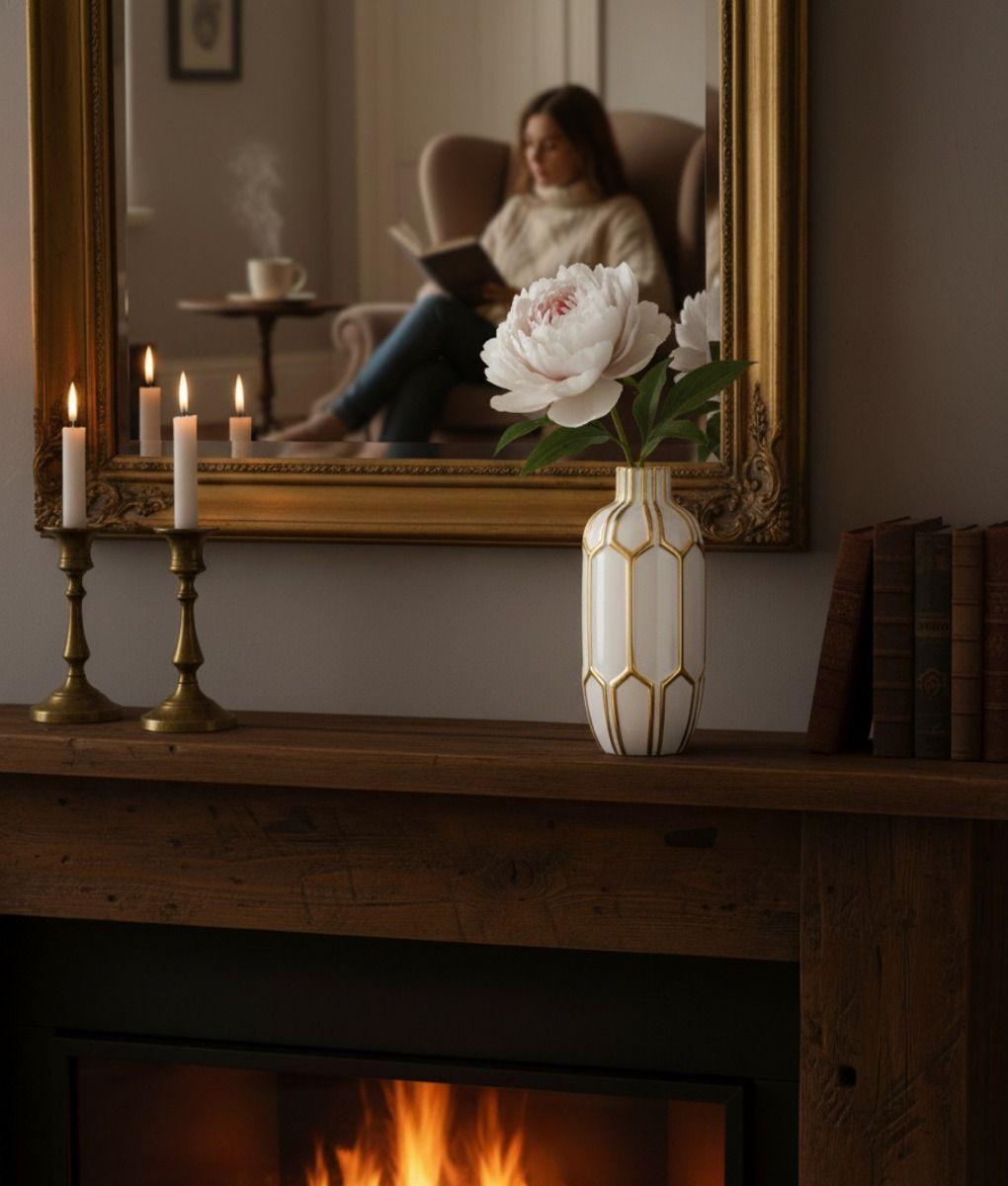 Florero Jarrón Decorativo Lujo Geométrico Fusión Arte Jhn-3