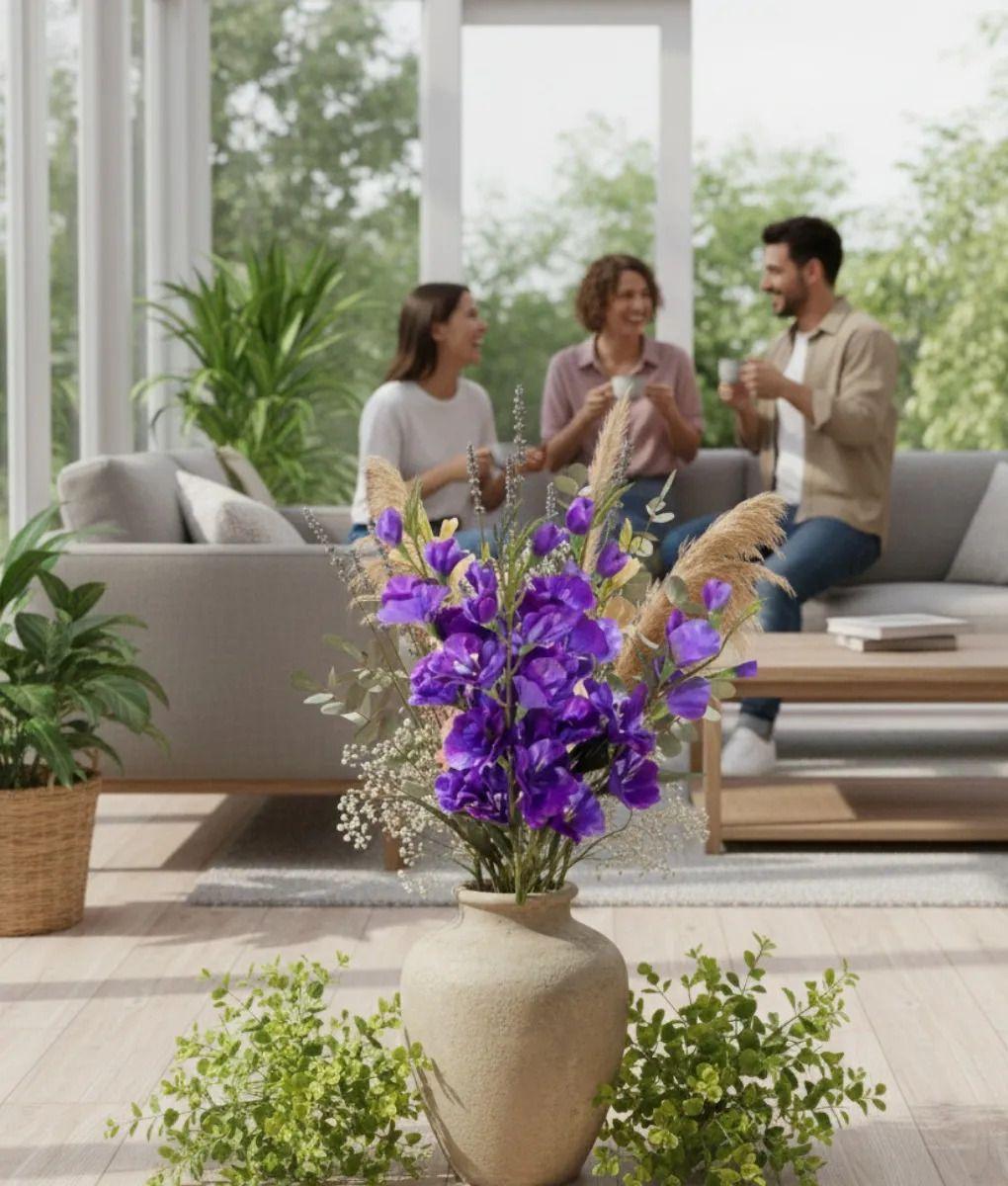 Set 2 Ramo Floral Artificial Adorno Decorativo Espigas Jhn-3