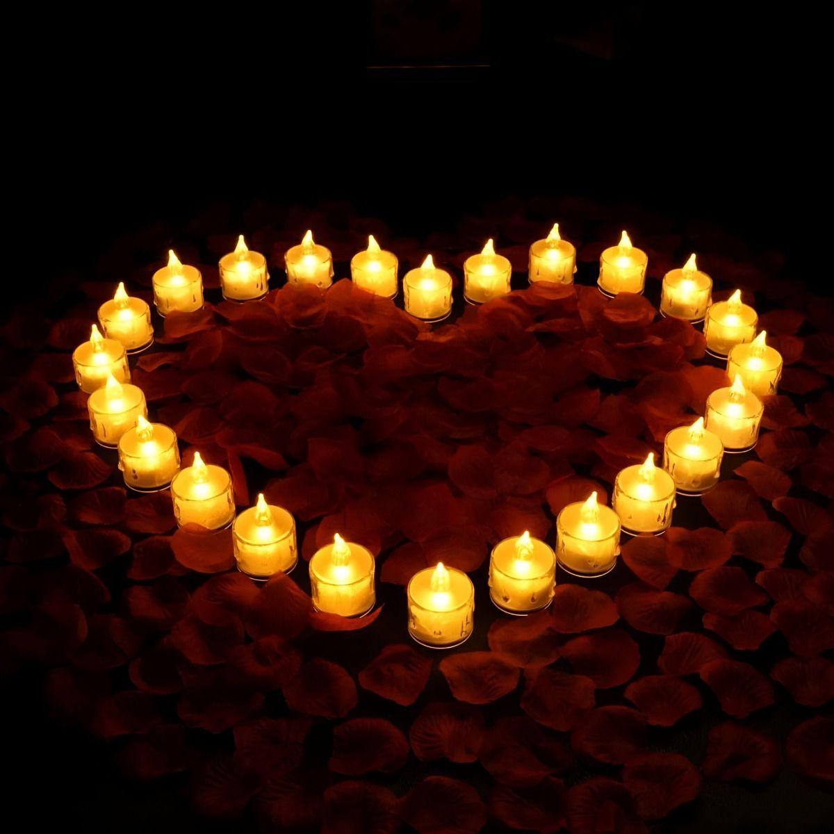 Set 16 Velas LED Decorativas Sin Llama Cristal Acrílico Jhn-5