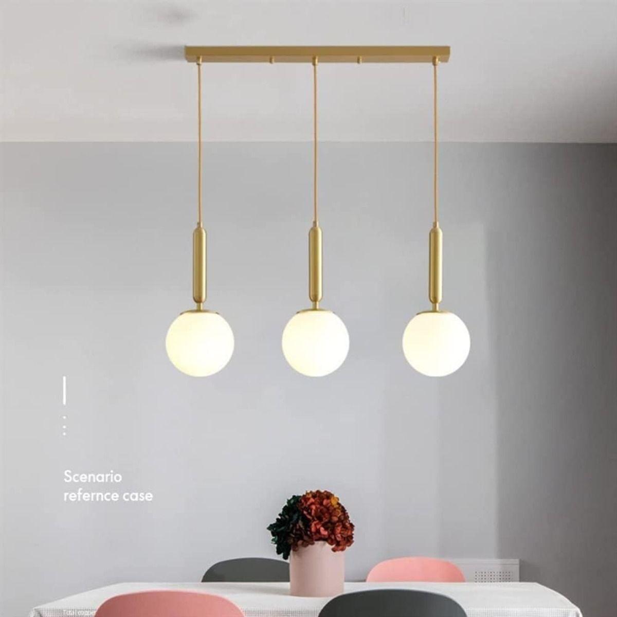 Lampara Colgante Globo Cristal Moderno Cocina Hogar Lau-1