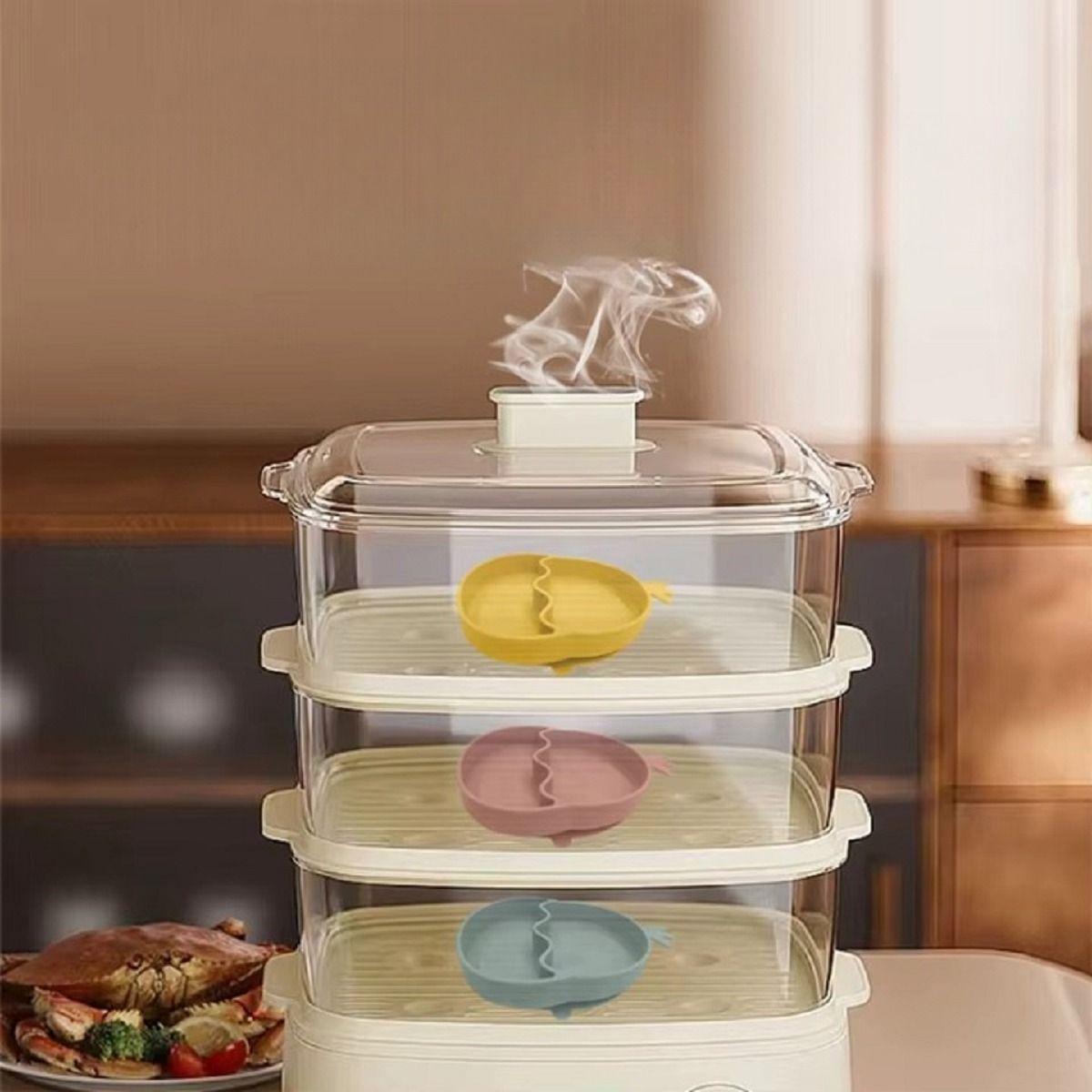 Set 2 Platos Diseño Pollo Silicona Antideslizante Niños Lau-7