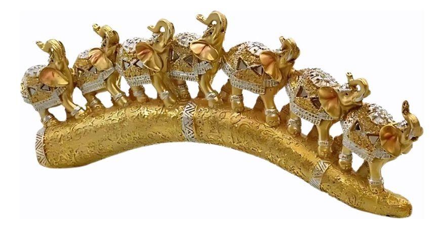 Estatua Decorativa Colmillo Elefantes Suerte Hogar Jhn-2