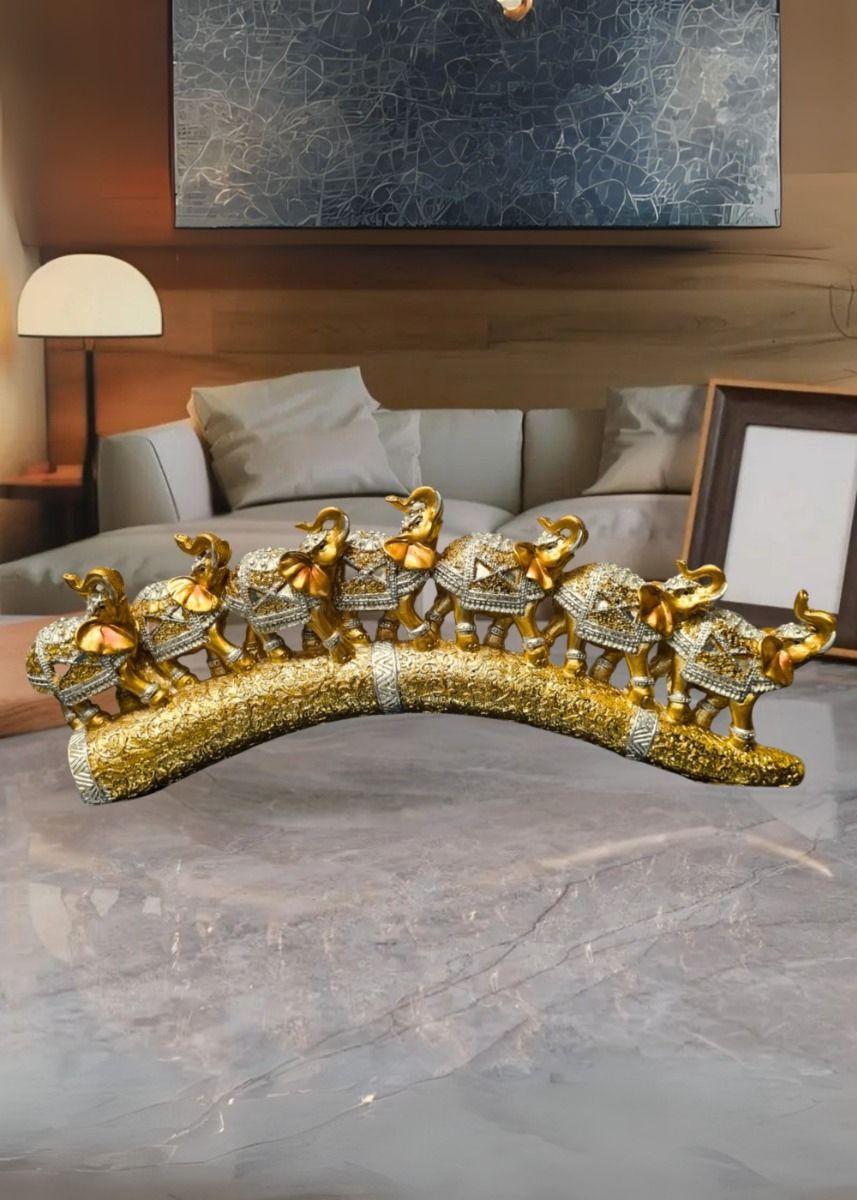 Estatua Decorativa Colmillo Elefantes Suerte Hogar Jhn-7