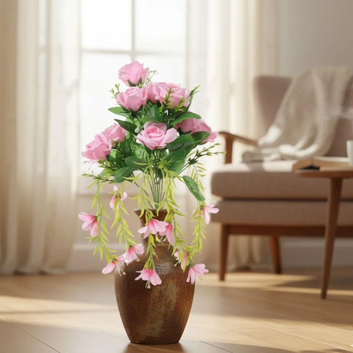 Set 2 Ramo Artificial Rosas Diseño Caída Ornamental Jhn-4