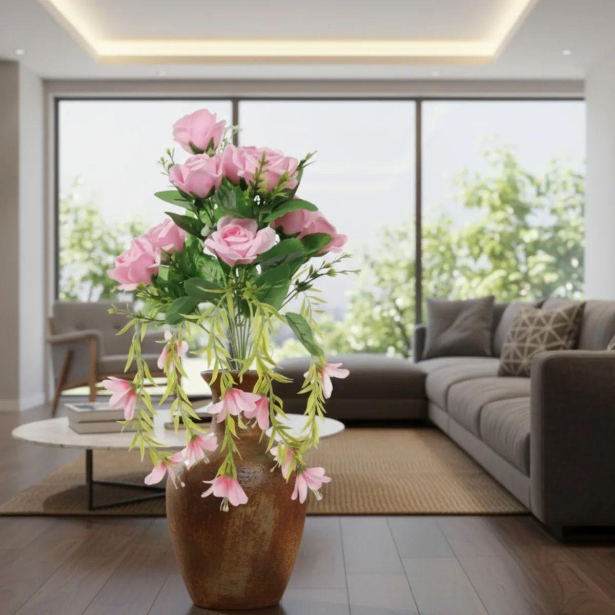 Set 2 Ramo Artificial Rosas Diseño Caída Ornamental Jhn-9