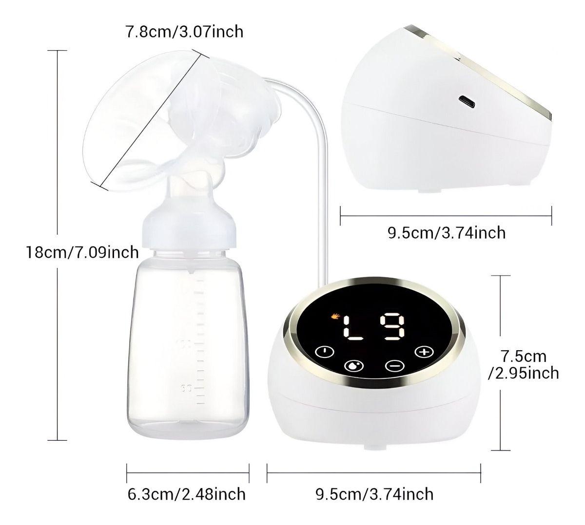 Sacaleches Recargable USB Extractor Leche Portátil LED Jhn-9