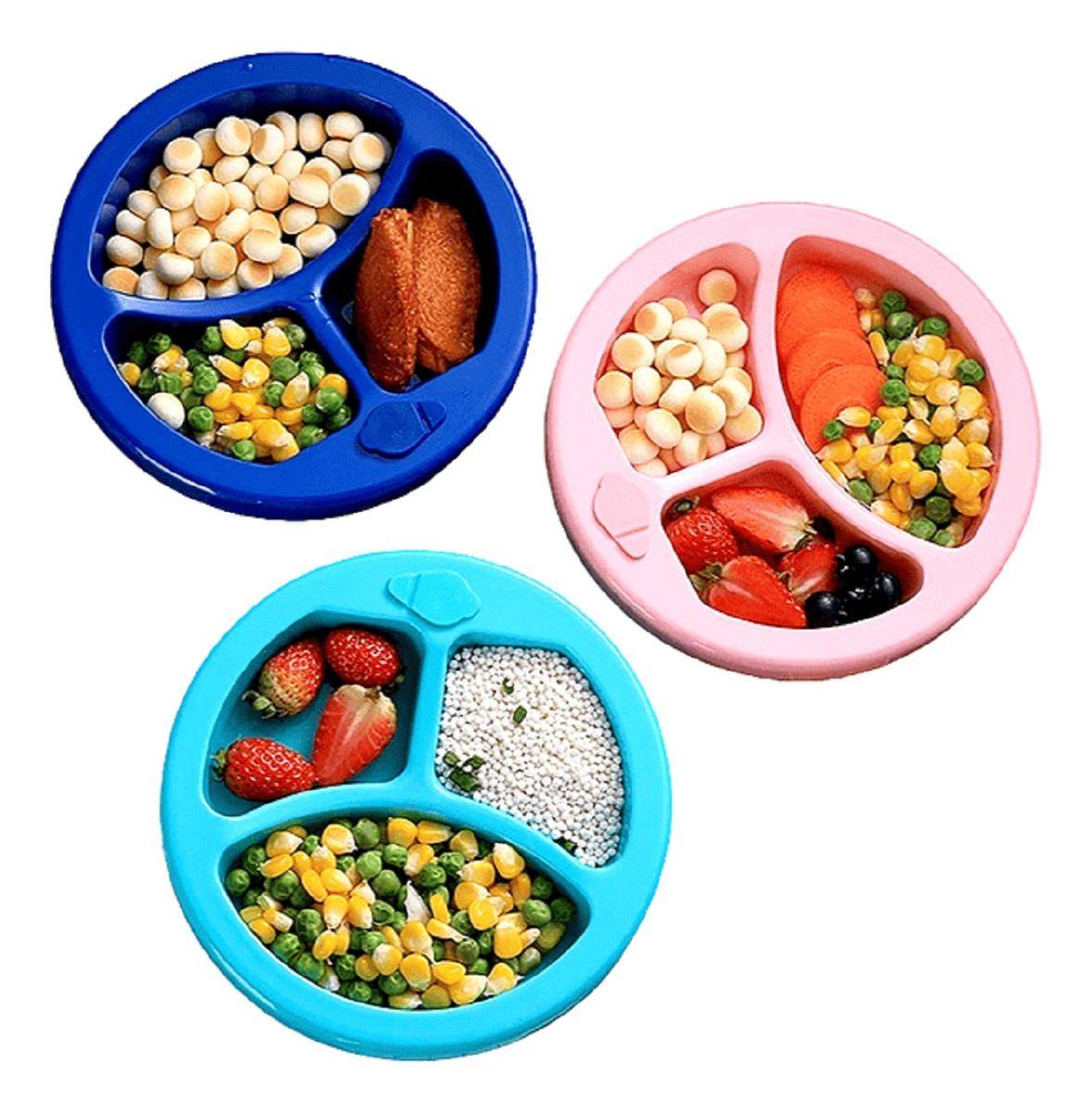 Set 3 Platos Silicona Aislamiento Agua Entrena Niños Lau-0