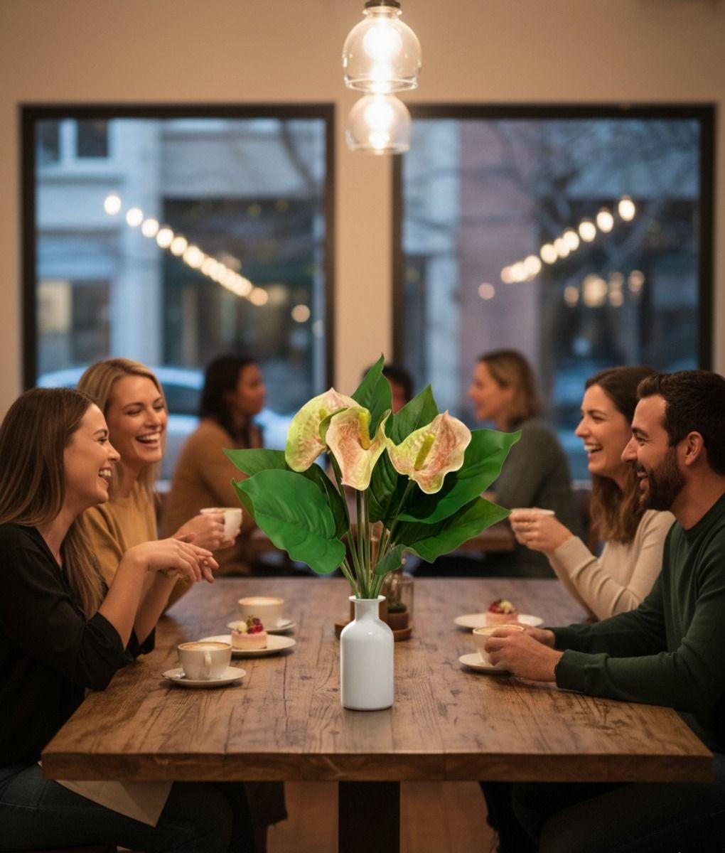 Set 3 Flores Artificiales Ramo Exótico Calas Anturios Jhn-2