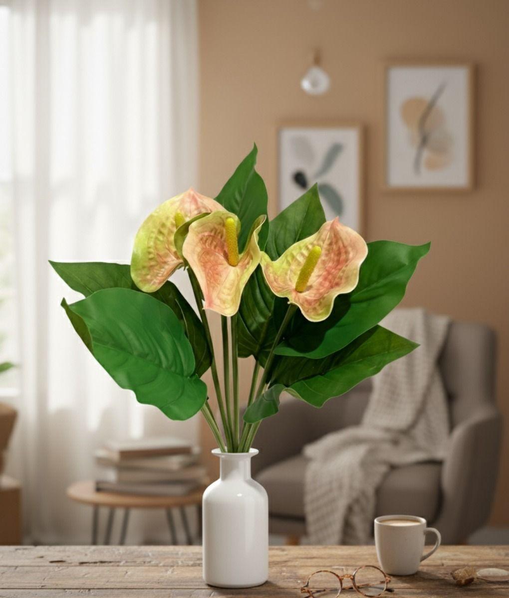 Set 3 Flores Artificiales Ramo Exótico Calas Anturios Jhn-8