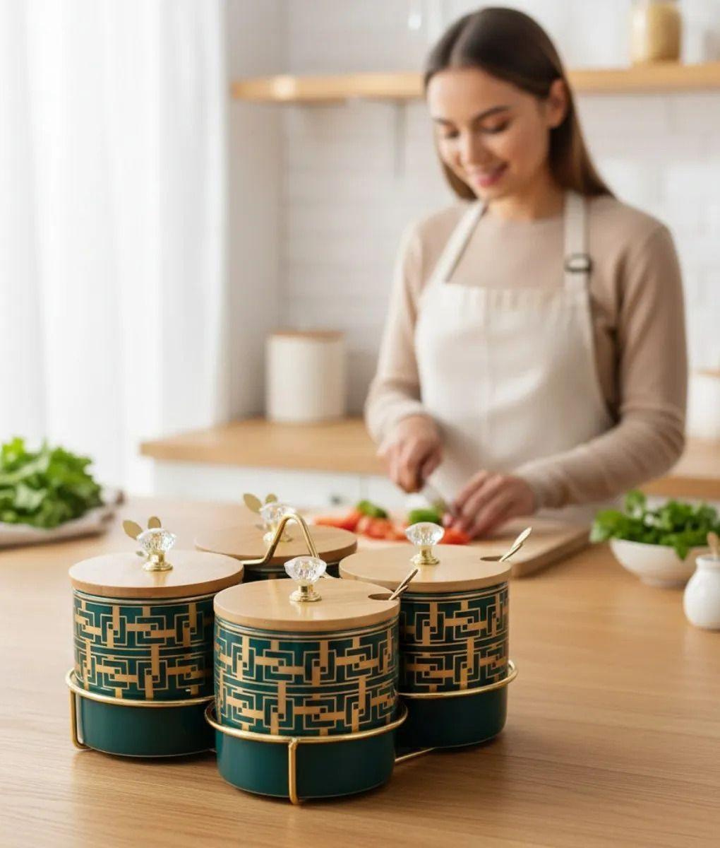 Juego Contenedores Frascos Organización Estilo Elegante Jhn-8