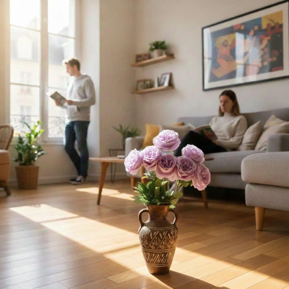 Set 2 Ramo Artificial Rosas Diseño Estilo Americano Jhn-2