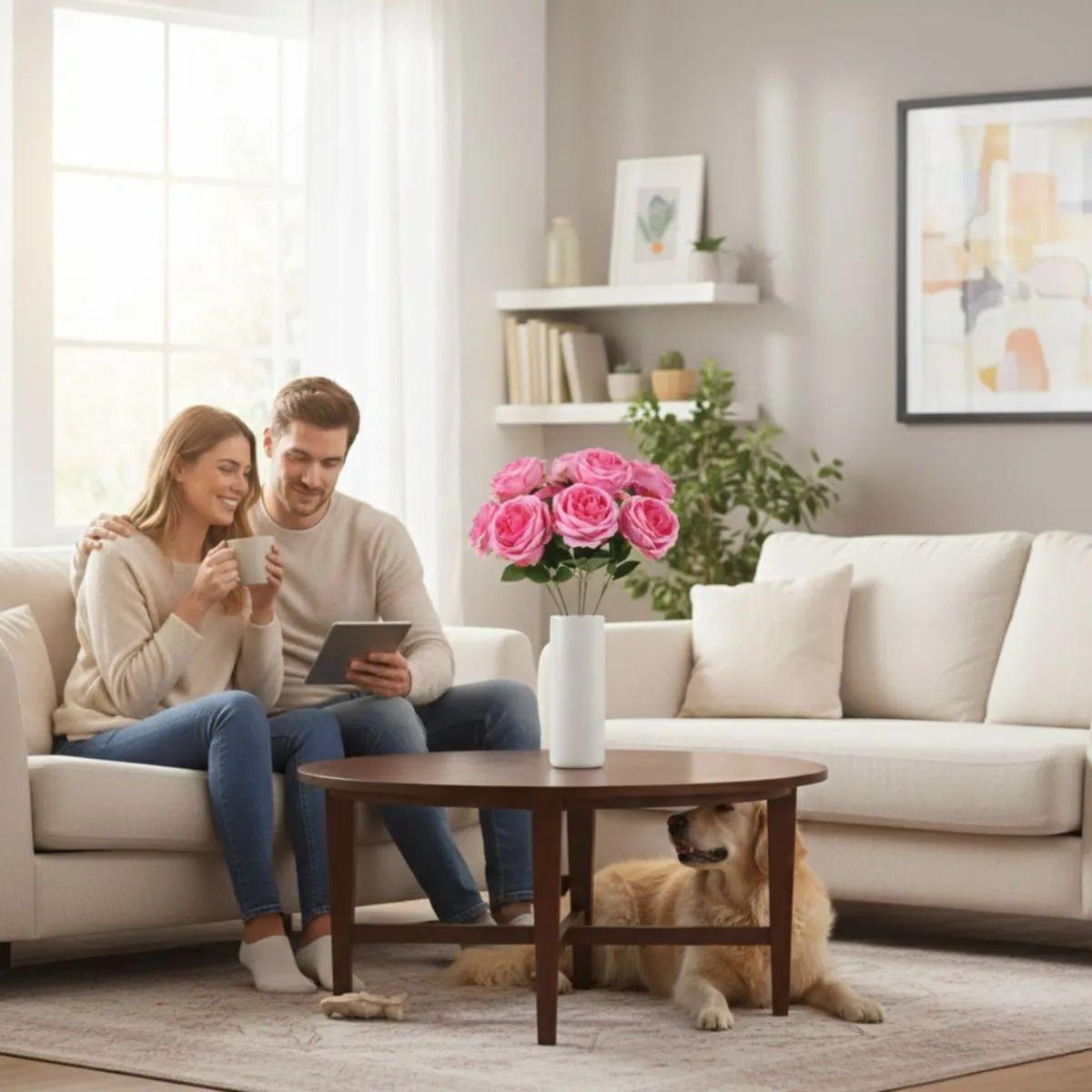 Set 2 Ramo Artificial Rosas Diseño Estilo Americano Jhn-3