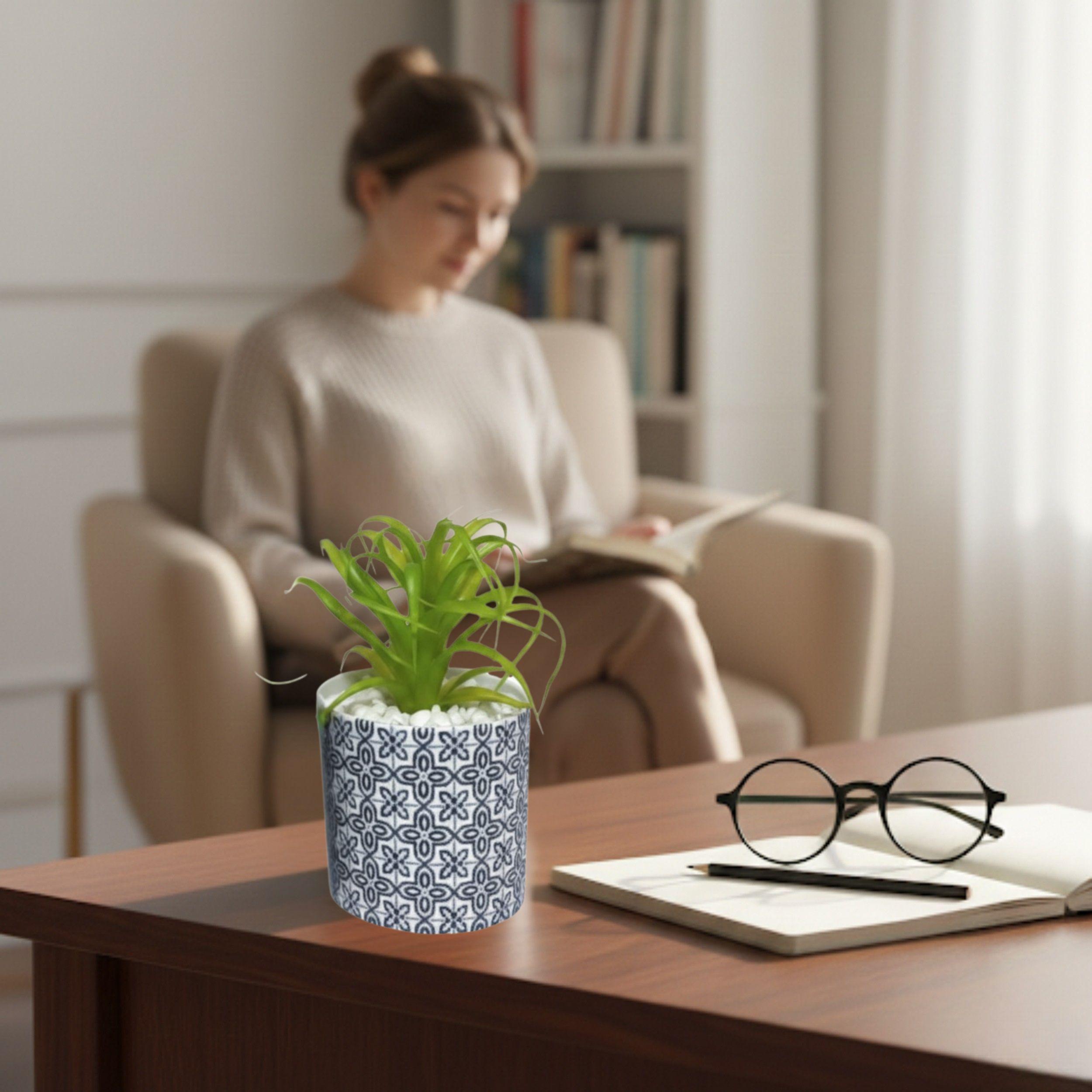 Maceta Artificial Decorativa Etnica Planta Suculenta ALJ-2