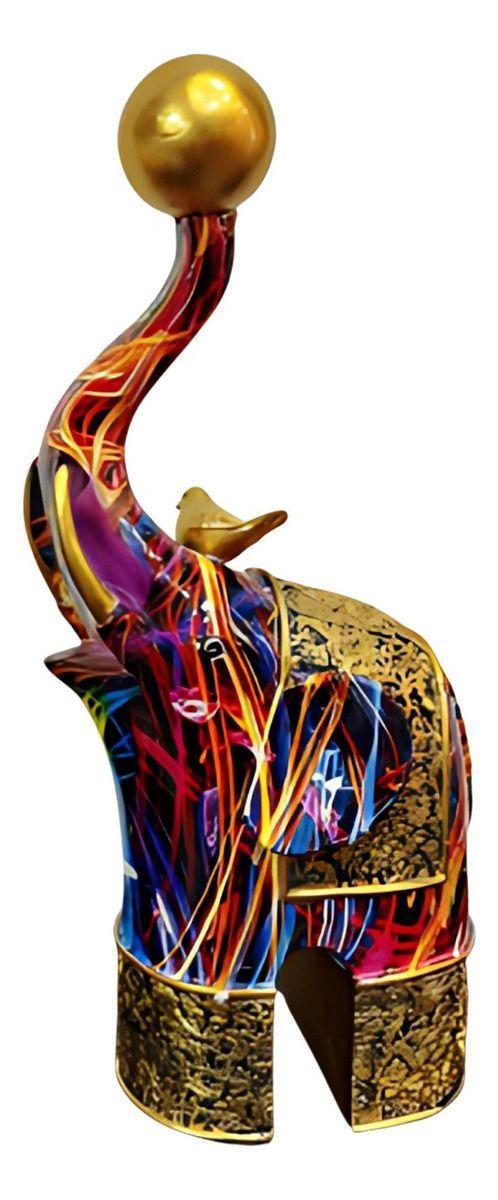 Set 2 Figura Decorativa Elefante Graffiti Colorido Hogar Jhn-2