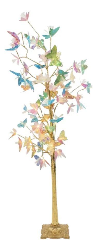 Lámpara Pie Arbol Mariposas Luz Cálida Ambiente ALJ-0