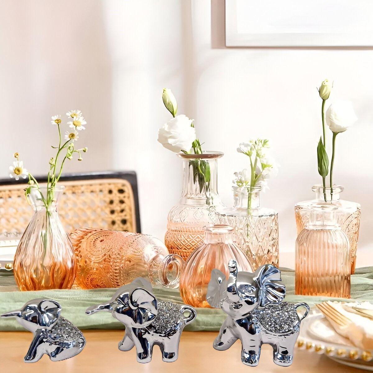 Estatuas Elefantes Familia Elegante Moderno 3 piezas Jhn-5
