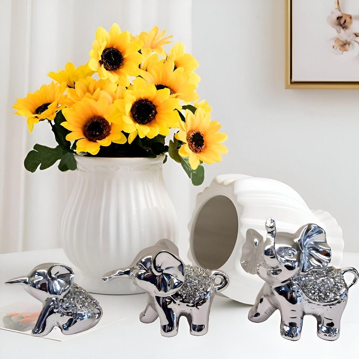 Estatuas Elefantes Familia Elegante Moderno 3 piezas Jhn-6