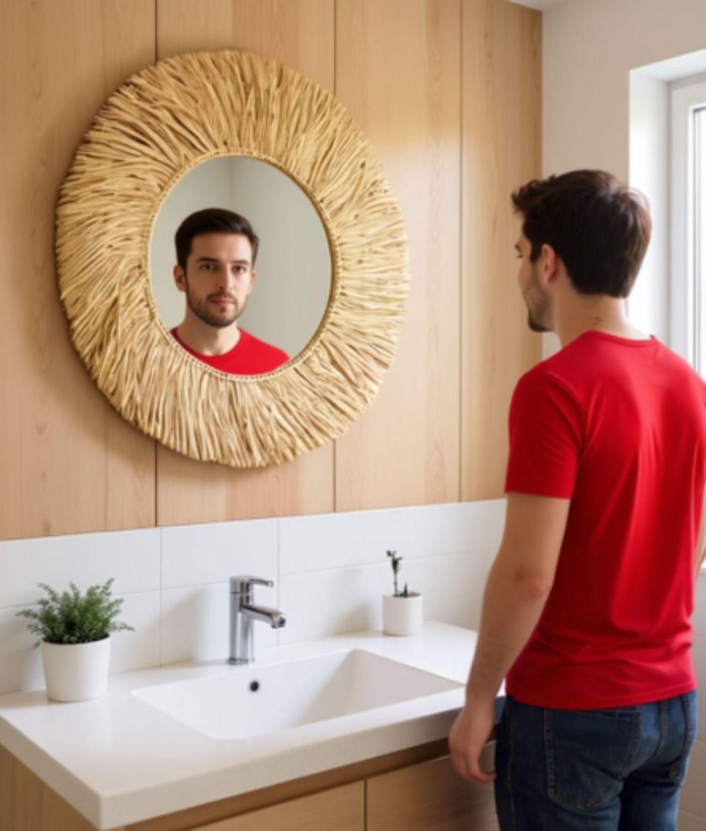 Espejo Pared Decorativo Naturalista Moderno Adorno Hogar Jhn-3