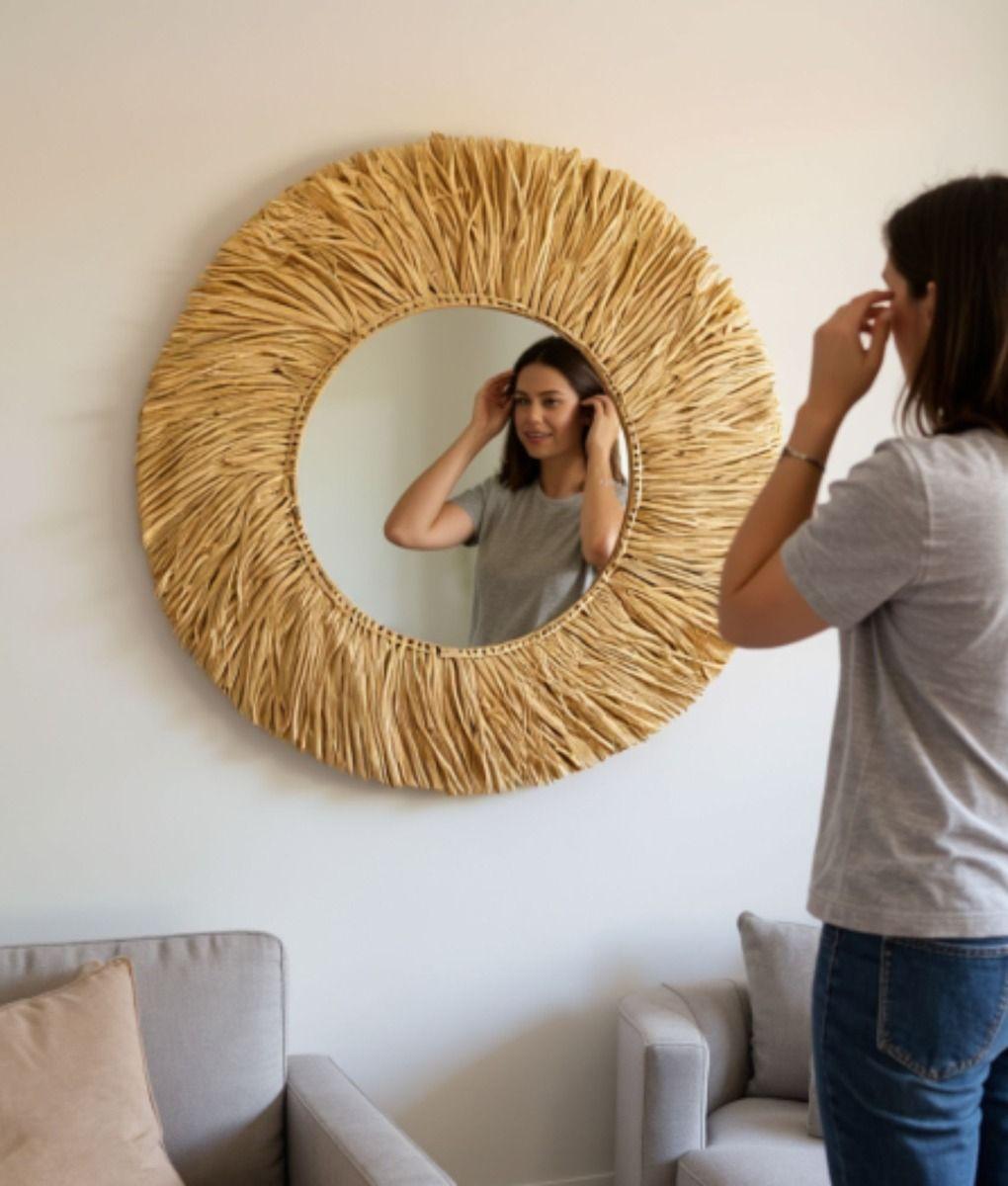 Espejo Pared Decorativo Naturalista Moderno Adorno Hogar Jhn-4