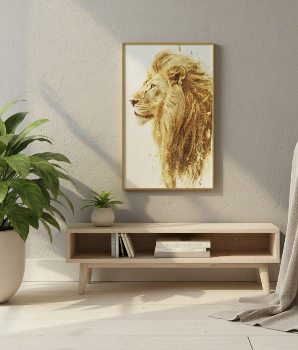 Cuadro Pared Decorativo Moderno León Majestuoso Jhn-5