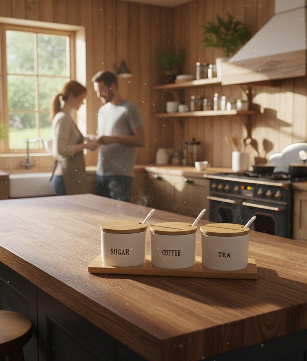 Set 3 Frascos Recipientes Organización Hogar Contenedor Jhn-6