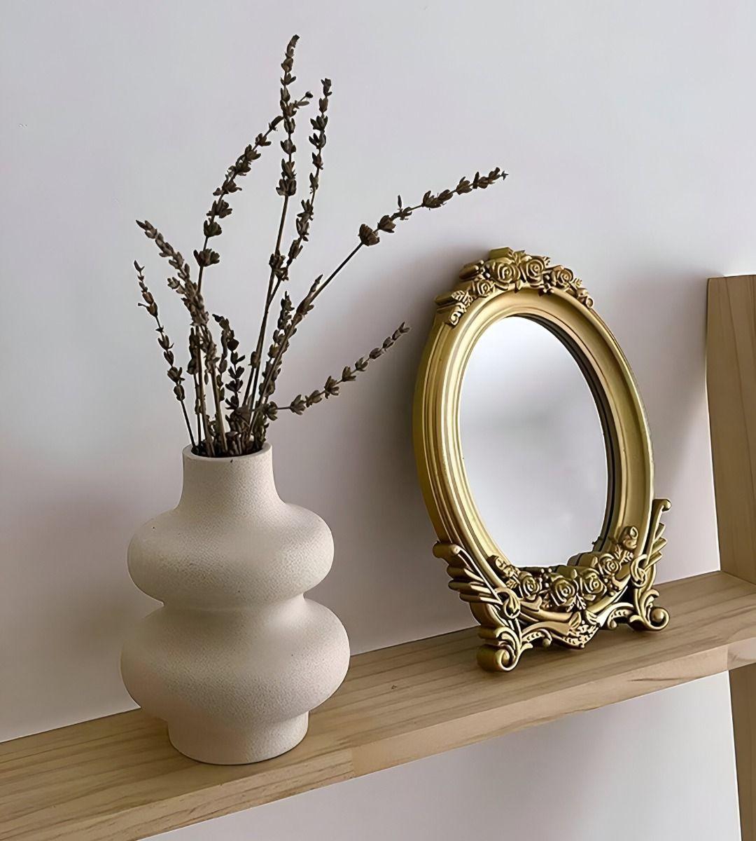 Jarrón Ondulado Moderno Flores Minimalista 15cm Jhn-6