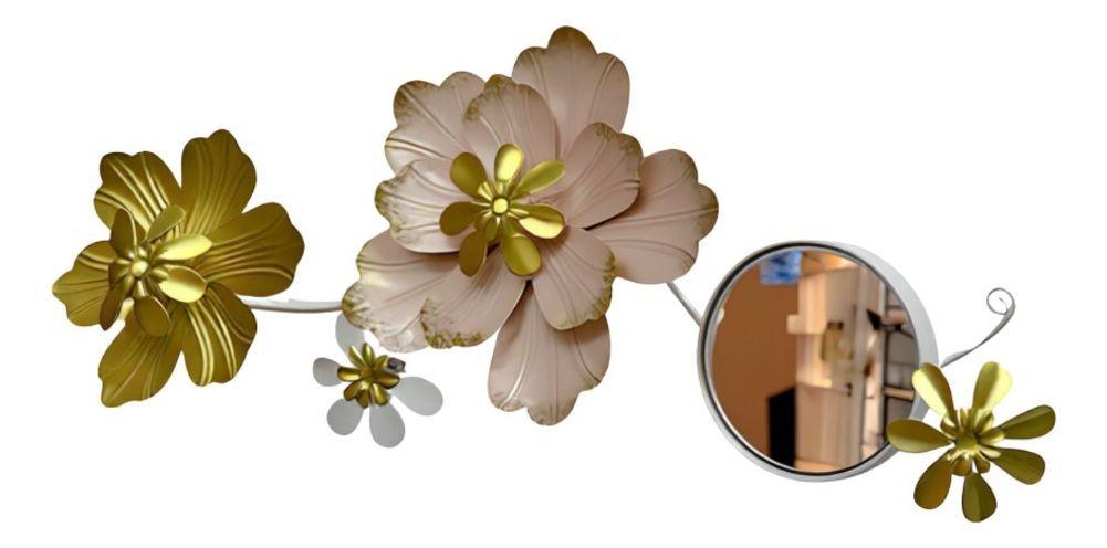 Espejo Decorativo Pared Adorno Versátil Flores Hogar Jhn-2