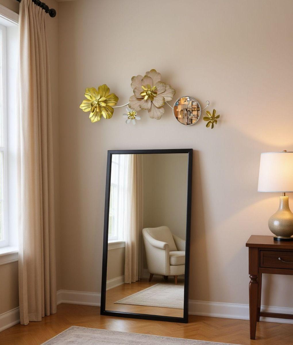 Espejo Decorativo Pared Adorno Versátil Flores Hogar Jhn-7