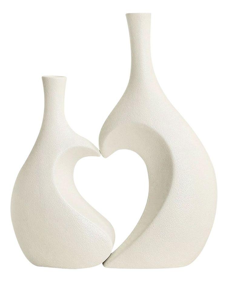 Florero Jarrón Decorativo Corazón Textura Hogar Flores Jhn-0