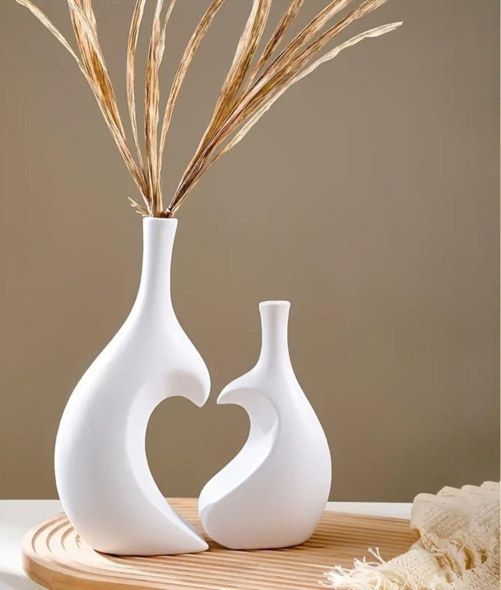Florero Jarrón Decorativo Corazón Textura Hogar Flores Jhn-8
