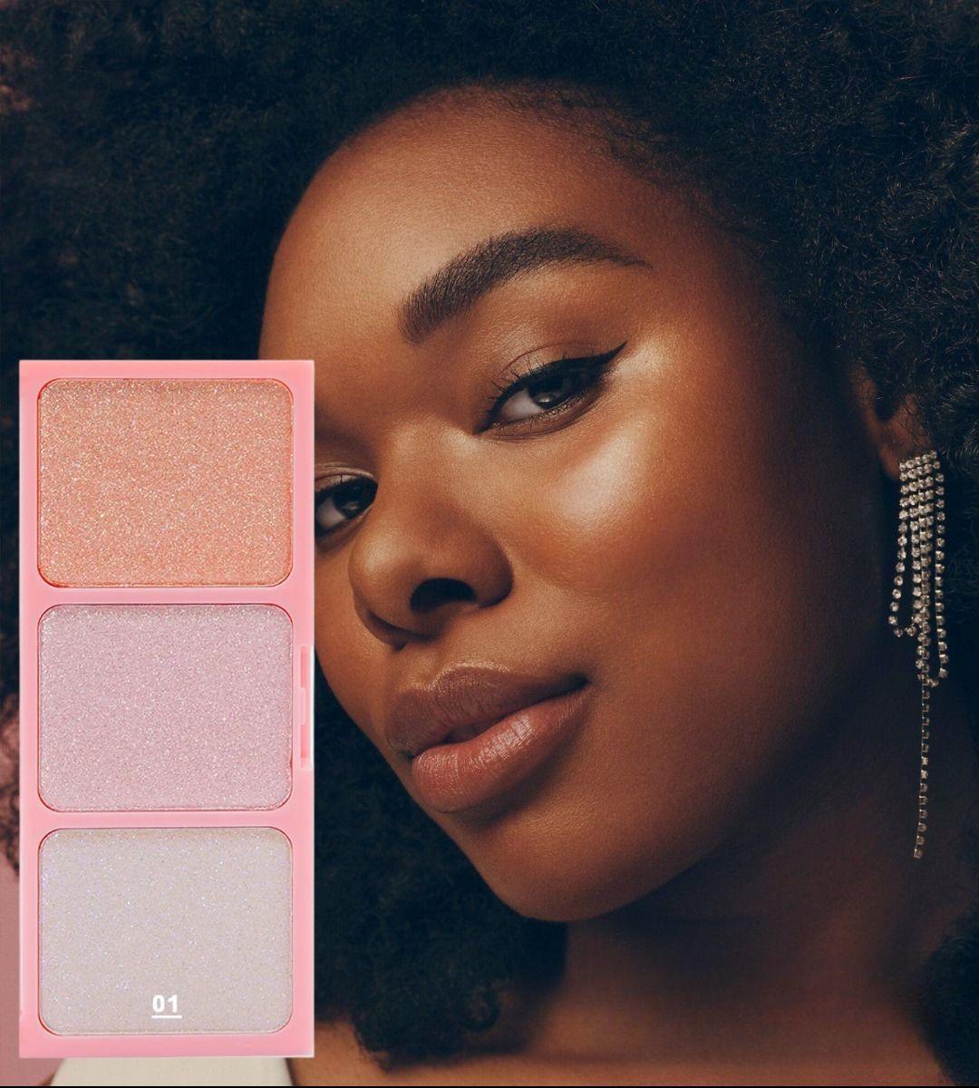 Set 3 Iluminador Polvo 3 Colores Luminosidad Brillo Jhn-2