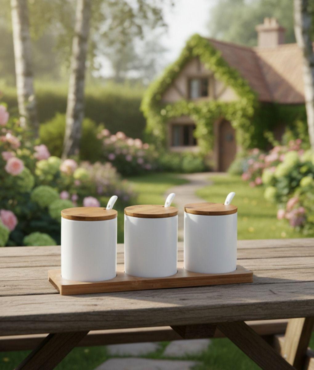 Set 3 Frascos Almacenamiento Minimalista Funcional Jhn-7