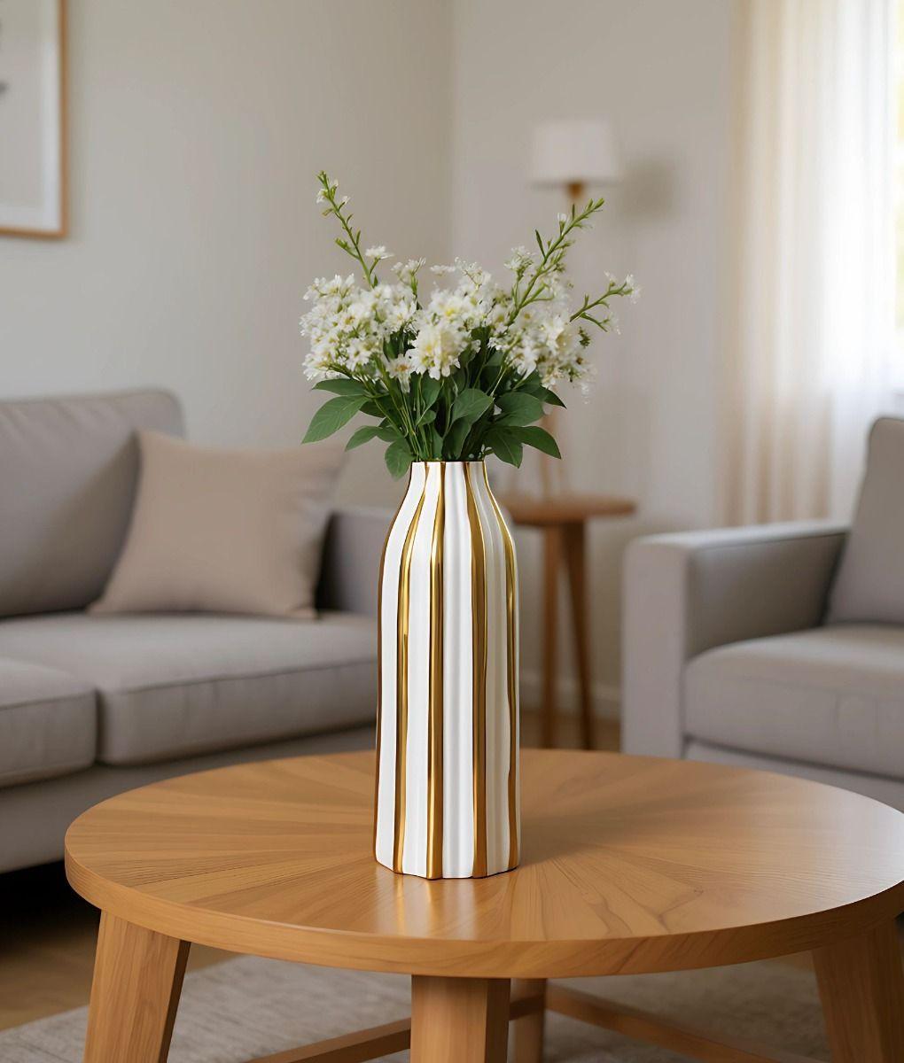 Florero Decorativo Rayas Moderno Versátil Hogar Jhn-8