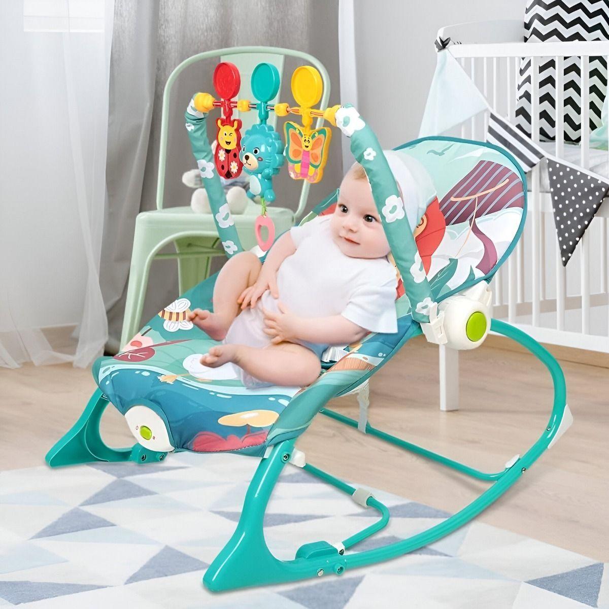 Silla Ajustable Vibración Tranquilizadora Música Bebé Jhn-7