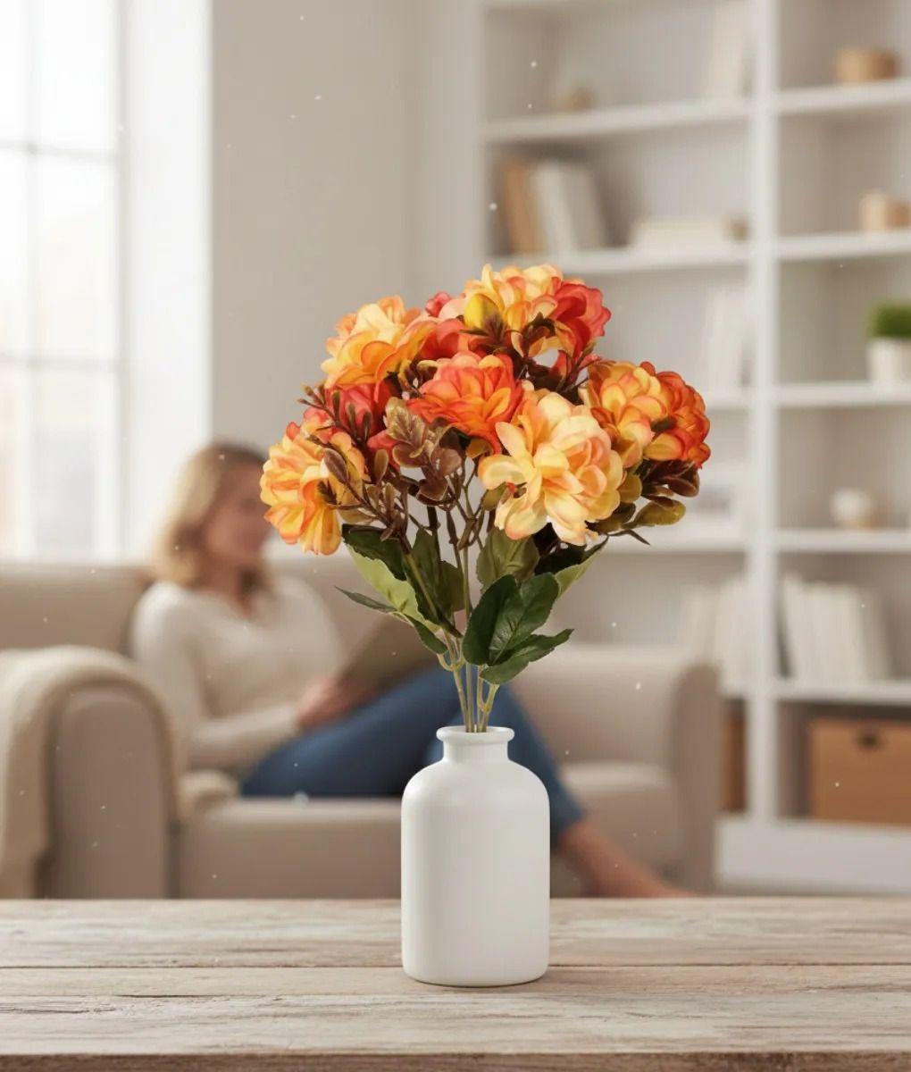 Set 5 Flores Decorativas Artificiales Ramo Claveles Jhn-5