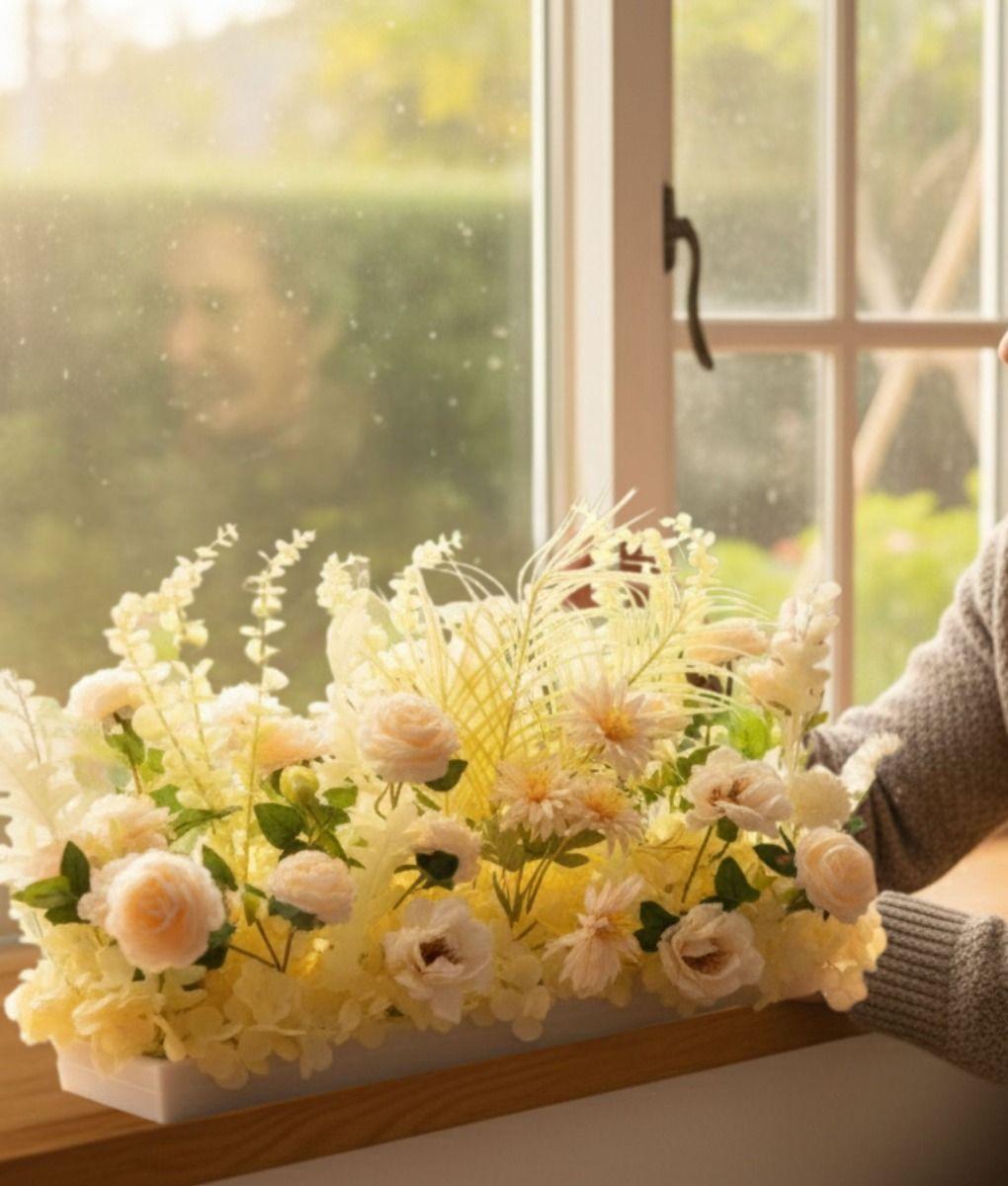 Flores Artificiales Decorativas Arreglo Floral Adorno Jhn-5