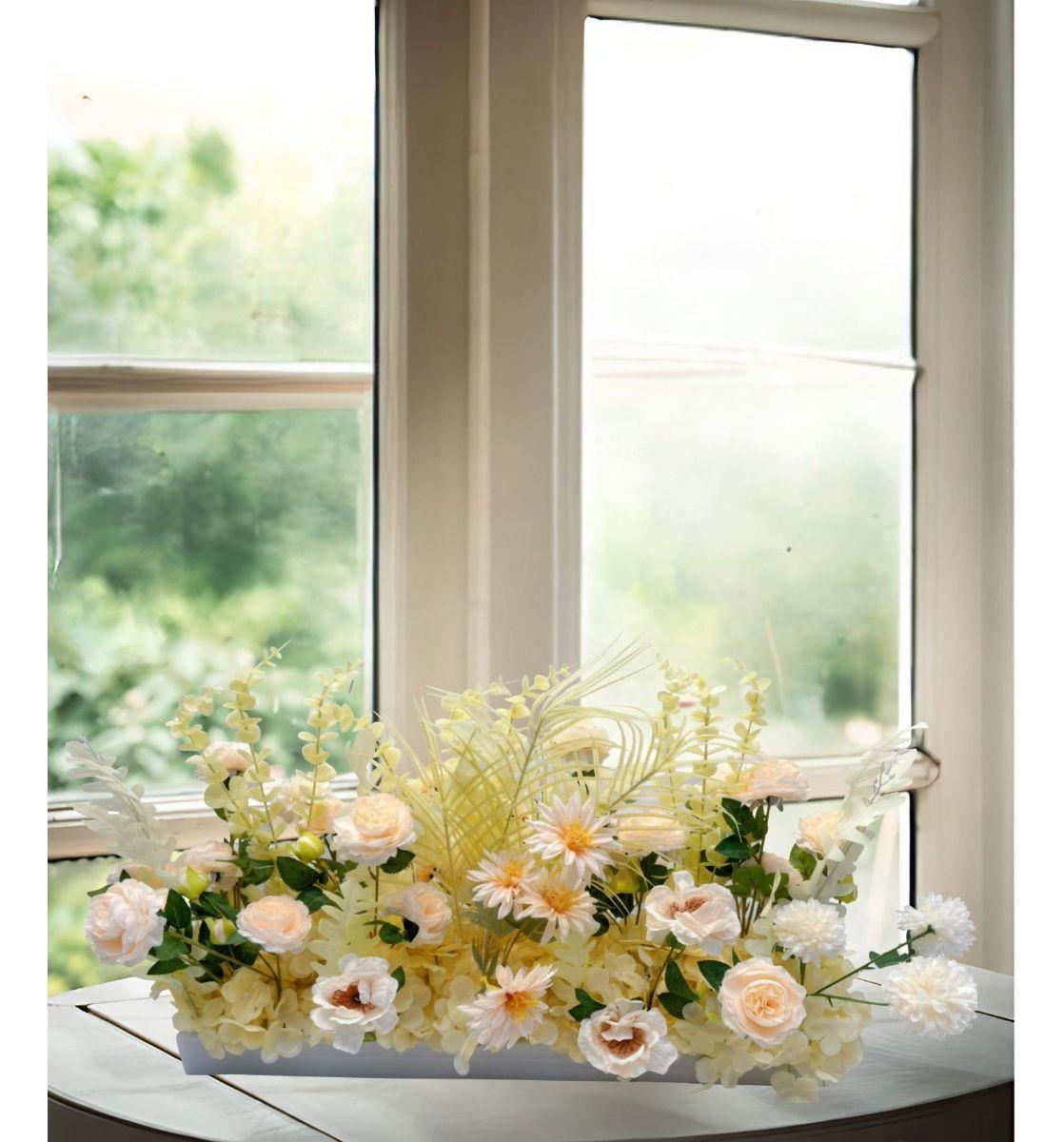 Flores Artificiales Decorativas Arreglo Floral Adorno Jhn-8