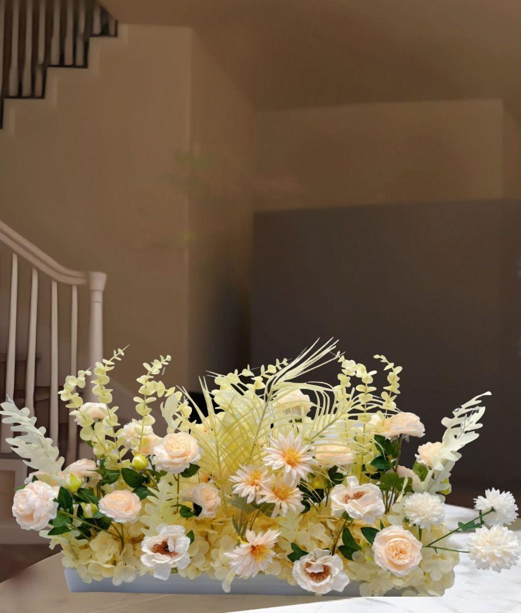 Flores Artificiales Decorativas Arreglo Floral Adorno Jhn-9