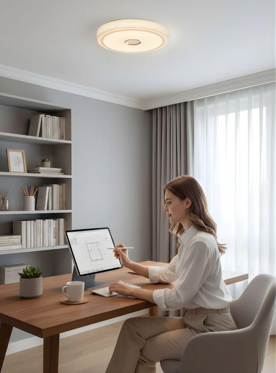 Lámpara Techo Decorativa Plafón Circular Diseño Anillos Jhn-2