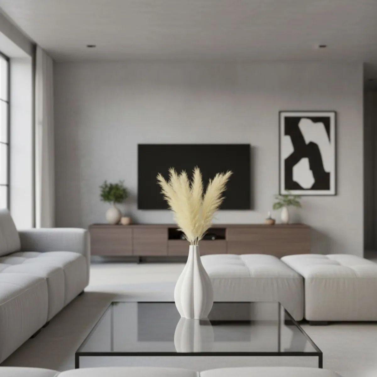 Florero Decorativo Estriado Escultórico Estilo Moderno AJ-9