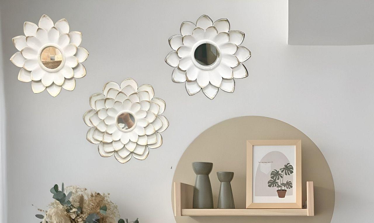 Espejo Decorativo Flor Bohemio Pared Sala Hogar Lau-4