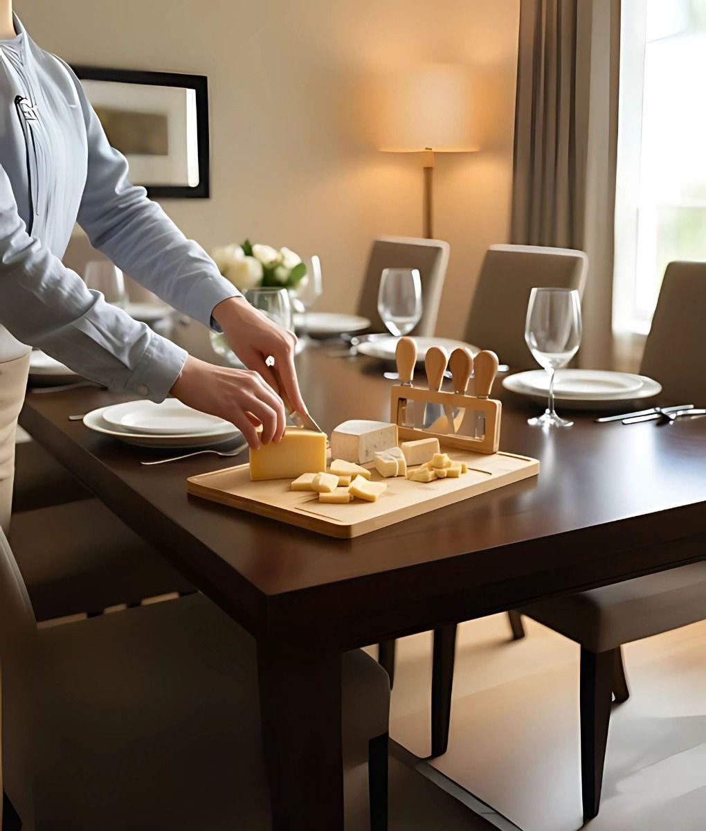 Tabla Picar Queso Embutido Utensilio Soporte Funcional Jhn-3