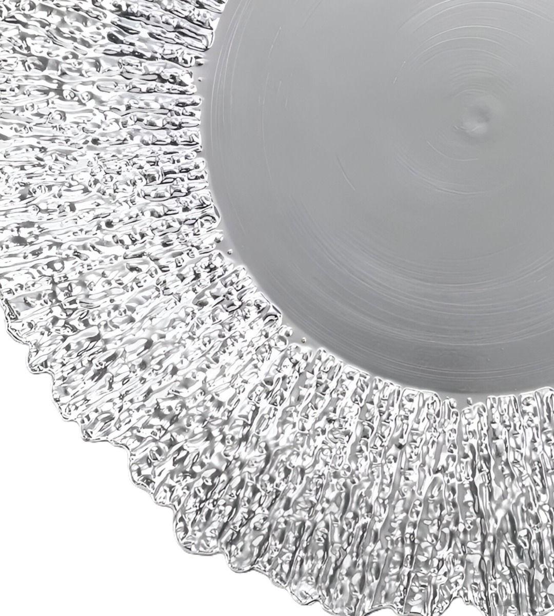 Set 3 Plato Base Carga Redondo Decorativo Brillante Jhn-1