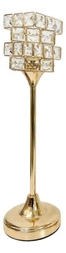 Candelabro Elegante Cristal Geométrico Velas Mesa ALJ-0