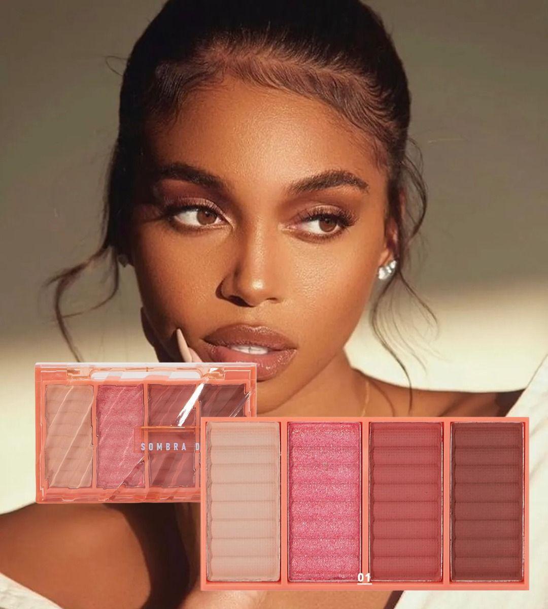 Set 4 Sombra Ojos Paleta 4 Tonos Vibrante Suave Duradera Jhn-4