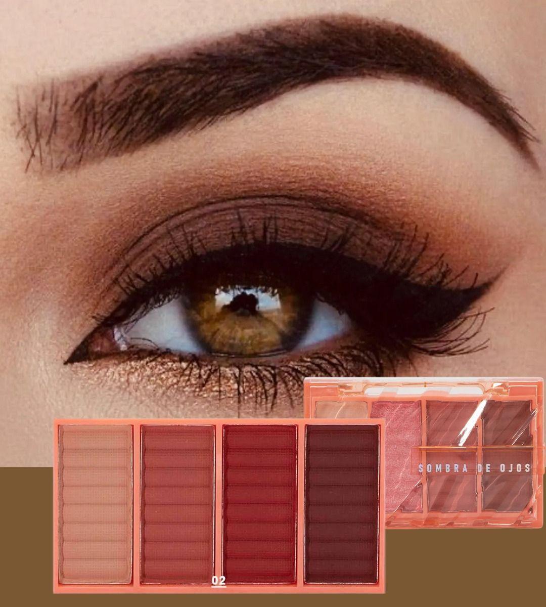 Set 4 Sombra Ojos Paleta 4 Tonos Vibrante Suave Duradera Jhn-8