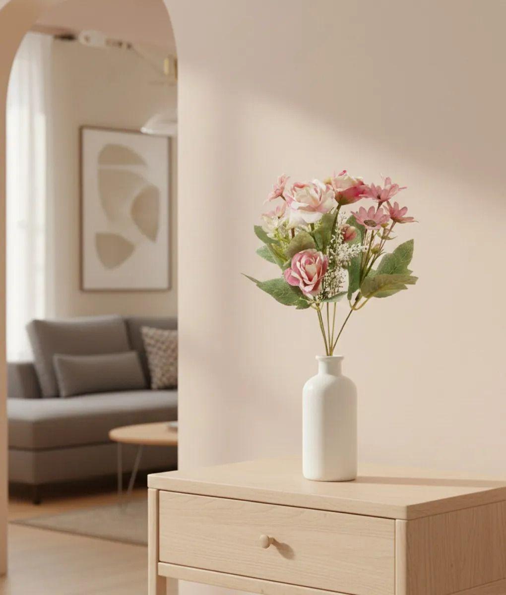 Set 4 Ramo Flores Artificiales Belleza Adorno Decoración Jhn-8